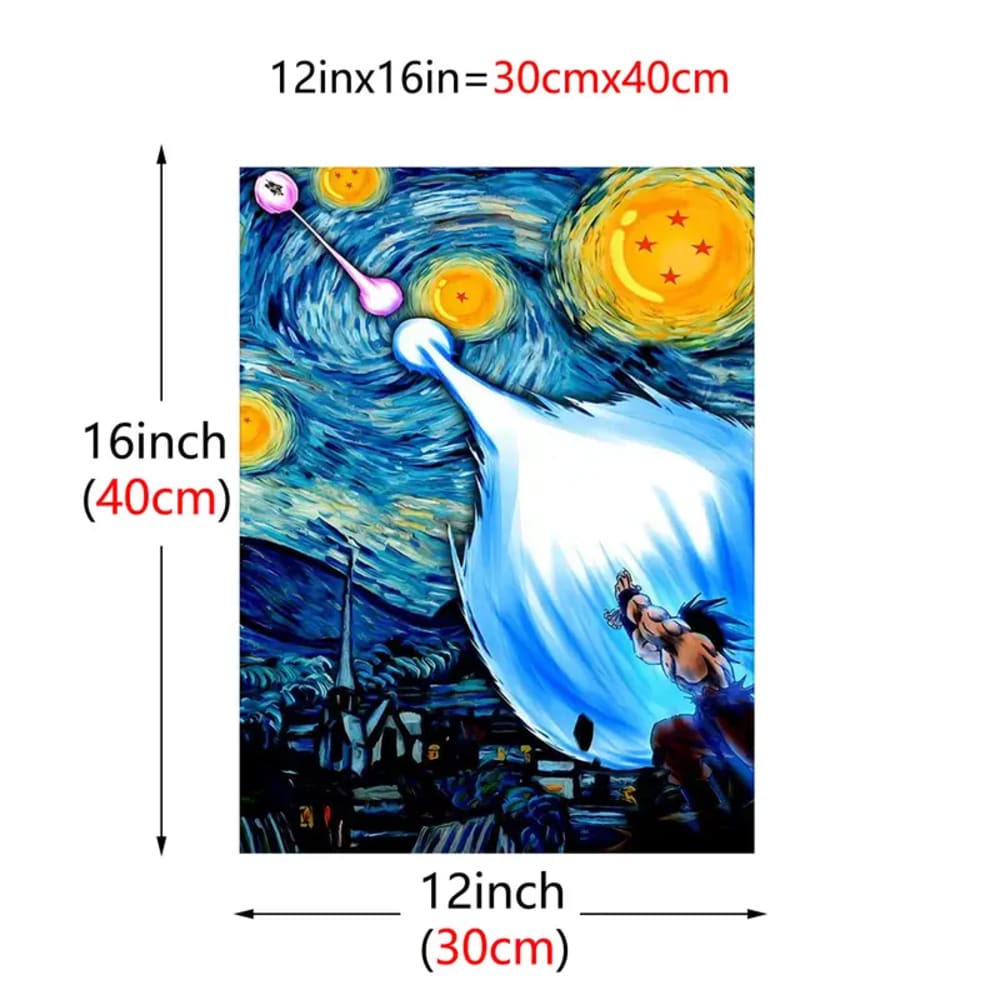 Dragon Ball Z Van Gogh Starry Night Wall Art